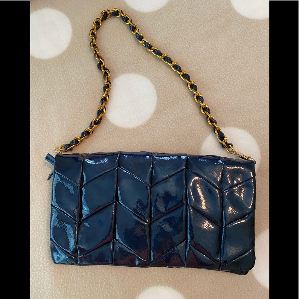 Sabina New York Navy Fold-over Shoulder Bag